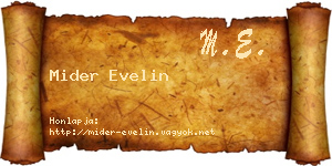 Mider Evelin névjegykártya